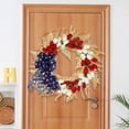 thumbnail image 4 of TOPRenddon Independence Day Wreath Door Hanging Basket, Patriotic Red White Blue Flower Vine Decoration for Front Porch, 4th of July Memorial Day Outdoor Indoor Wall Home Festive Decor, 4 of 4