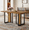 67" Black,Brown, variant on Ciphrias Dining Table 78.7" Black Top Gold Metal Frame Rectangular for Dining Room Kitchen