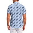 thumbnail image 4 of QHRMKOG Men Shirt Loose Fit Tropical Print Short Sleeve Hawaiian Shirts Light Holiday Button Down Beach Shirts Summer Fashion Tops Blue 2XL, 4 of 6
