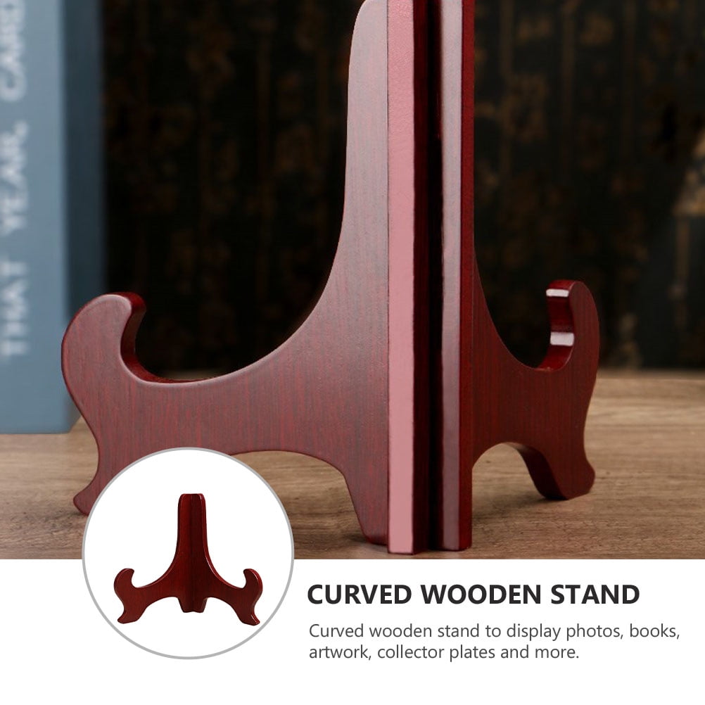 Masteelf 2pcs 10 Inch Plate Display Stand Wooden Easel Display Photo Holder Stand for Displaying Picture Books Decorative Plates Tablets