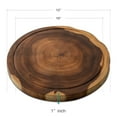 thumbnail image 4 of Linoroso Acacia Round Cutting Board with Juice Groove Cheese Charcuterie Board Reversible Round (Dia. 12inch), 4 of 8