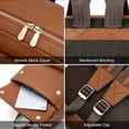 thumbnail image 5 of Leather Backpack for Women 15.6 inch Laptop Backpack Purse Casual Business Travel Computer Shoulder Bags with Trolley Sleeve Brown, 5 of 7