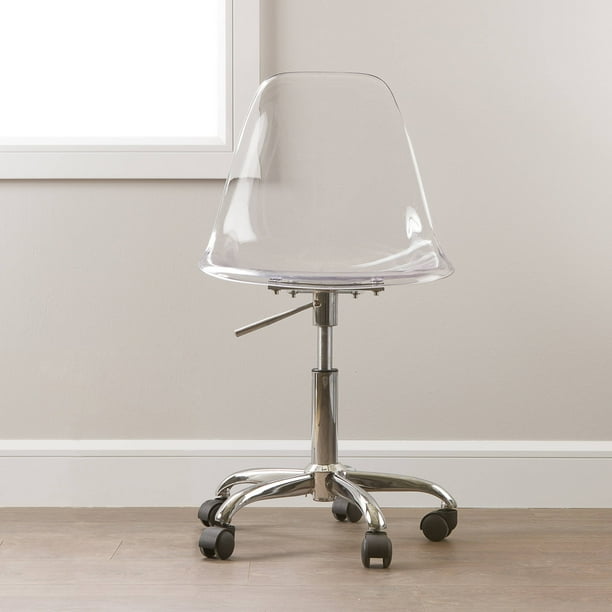 South Shore Annexe Clear Office Chair with Wheels, Multiple Colors