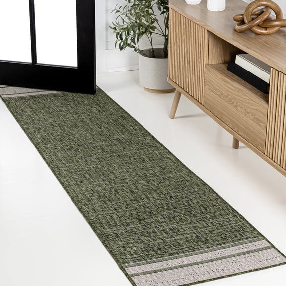 JONATHAN Y TUSCAN SUN 2 x 8 Runner Rug, Alda Minimalist Mingled - Green/Cream, TSN213D-28