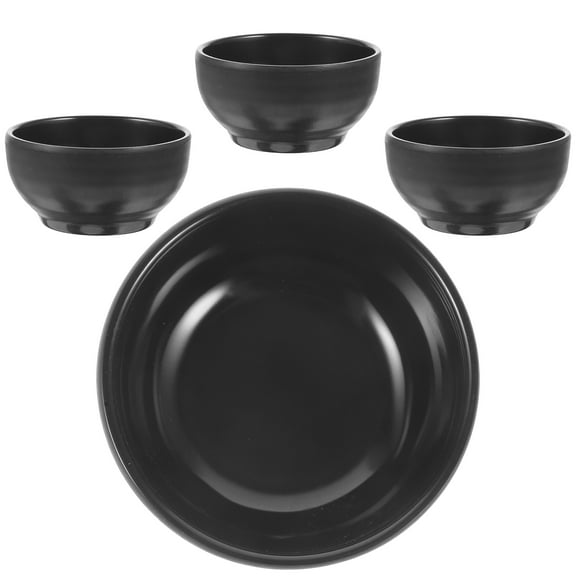 HOMEMAXS Black Melamine Sauce Dishes for Storage Easy to Clean and Sturdy 4 Pieces