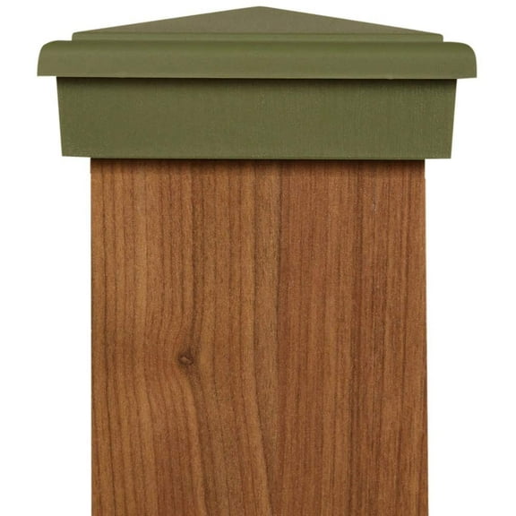 4x4 Post Cap (3.5") | Green New England Pyramid Style Slim Profile Square Top for Outdoor Fences & Decks by Atlanta Post Caps