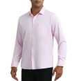 thumbnail image 4 of INSPIRE CHIC Mens Dress Shirts Solid Long Sleeve Regular Fit Formal Business Button Down Formal Shirts S Pink, 4 of 5