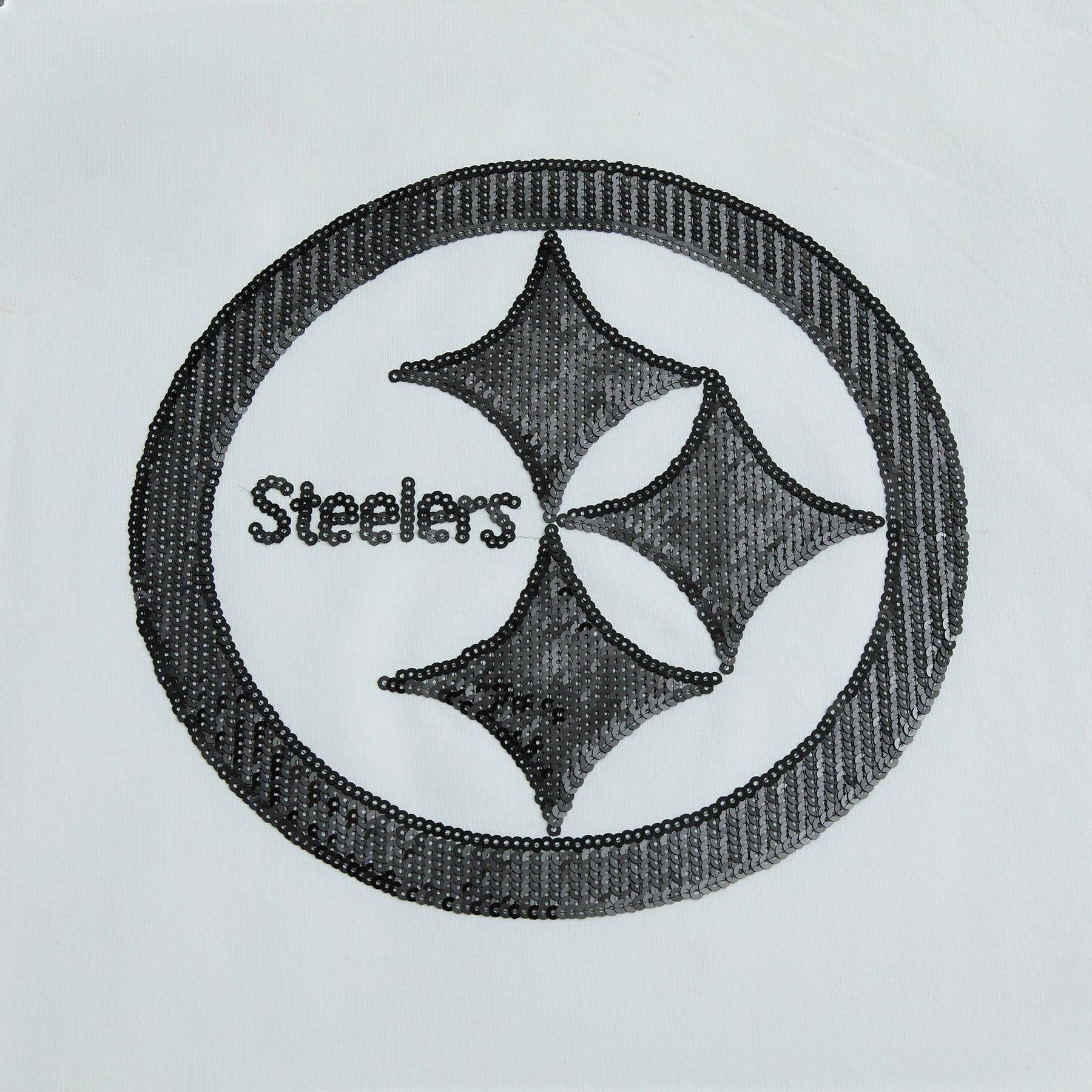 NFL Womens Pittsburgh Steelers Cozy Sequin Crew Neck Sweatshirt