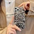 thumbnail image 2 of Case for iPhone 13 Pro Max 6.7 inch, Luxury Bling Glitter Tin Foil 3D Pleats Design Phone Case Soft TPU Electroplated Sparkly Protective Slim Fit Shockproof Phone Case Cover - Silver, 2 of 8