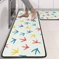 thumbnail image 2 of Kitchen Rugs Sets Of 2,LightColorful BirdsFootprints Pattern Anti Fatigue Kitchen Mat Rugs Non Slip Washable,Decorative Kitchen Floor Mats for Kitchen,Sink,Laundry,17"x47"+17"x47", 2 of 5