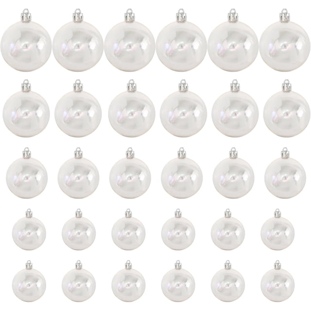 Adornos navideños iridiscentes XINYU 30 piezas Bolas transparentes 4 tamaños diferentes
