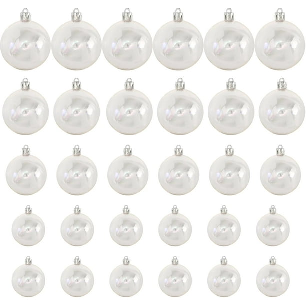 Adornos navideños iridiscentes XINYU 30 piezas Bolas transparentes 4 tamaños diferentes