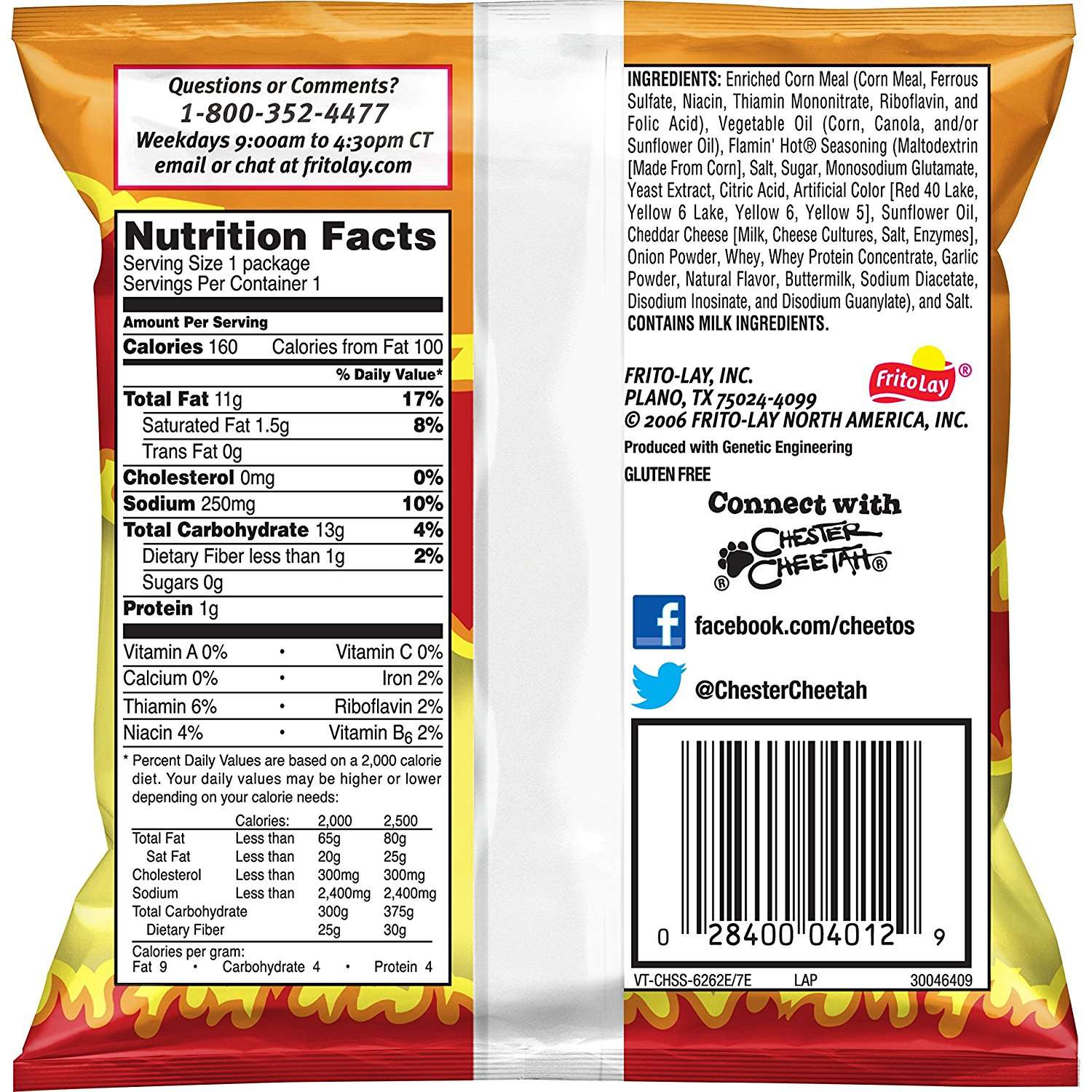 Cheetos Crunchy Flamin' Hot Cheese Flavored Snacks, 1 oz Bags, 40 Count - image 2 of 4