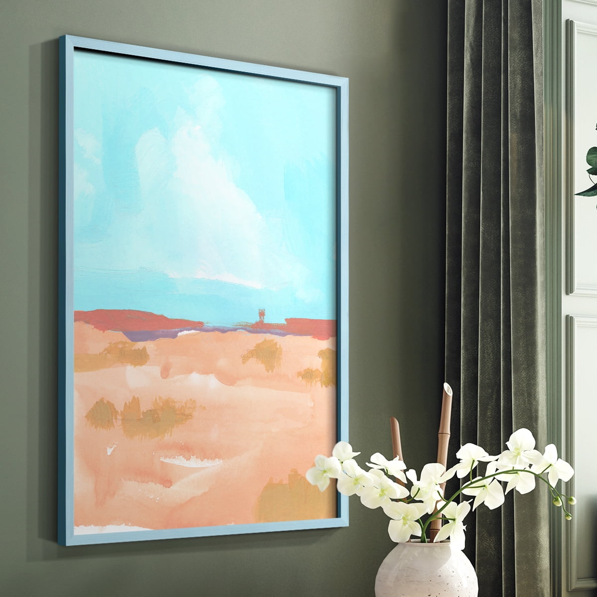 Wide Open Spaces II Framed Print in Blue Solid Wood 11 x 14 Framed Print