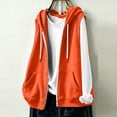 thumbnail image 5 of TGSLY Women's Hooded Vest Sweatshirt Soft Full-Zip Sleeveless Drawstring Hooded Coat Dressy Fall Causal Solid Color Workout Jacket XL, 5 of 9