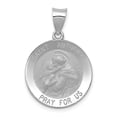 thumbnail image 1 of 14k White Gold Saint Anthony Medal Necklace Pendant Charm Religious Patron St, 1 of 5