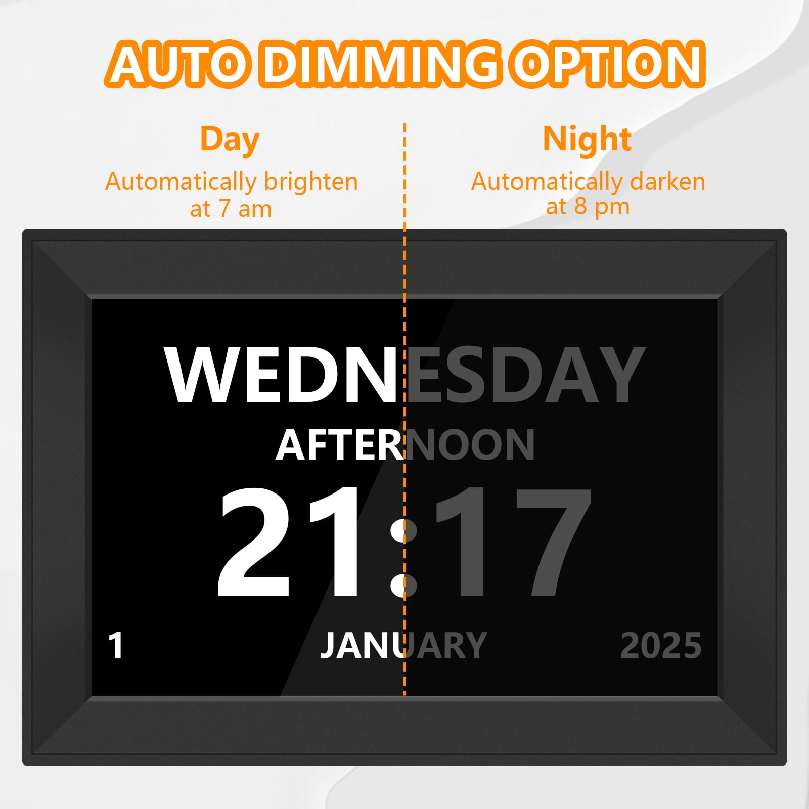 Bgift 10.1" Easy to Use Touch Screen Digital Clock for Seniors,Large Display Digital Calendar with Day and Date for Elderly,64 Alarms 40 Reminders, Auto DST,Gfits(Black)