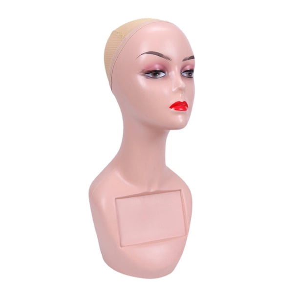 Cabeza de maniquí calva, ligera, suave, portátil, profesional, cosmetología, peluca facial color de piel