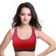 thumbnail image 4 of Mujer Yoga Fitness Stretch Entrenamiento Camiseta sin mangas Sin costuras Racerback Acolchado Sujetador deportivo (Rosa Rojo XXL), 4 of 5