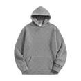 thumbnail image 4 of Mens Knitted Hoodies Oversized Long Sleeve Pullover with Kangaroo Pockets Texture Work Hooded Sweatshirts Big and Tall White,XXL, 4 of 6