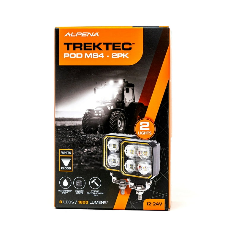 2 pack) Alpena TrekTec LED Flood Light MS4 2 Pack, 12V, New