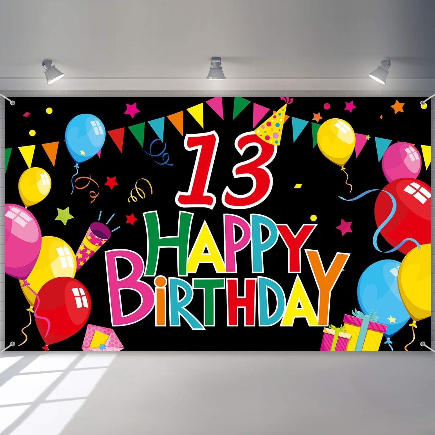 EAYY Happy 13th Birthday Backdrop 13 Years Old Birthday Background 13 ...