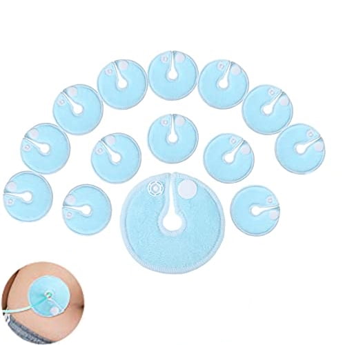 BlinkLLX 14 Packs Soft g Tube Pads Holder Abdominal Feeding g Tube Button Cotton Pads Covers for Nursing Care(Light Blue)