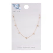 Time and Tru Adult Womens Gold Tone Crystal Dangle Delicate Metal Necklace
