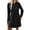 Black, variant on Women's Textured Round Neck Long Sleeve Mini Dress with Subtle Stretch Day to Night Wear 97% Polyester 3% Elastane Care