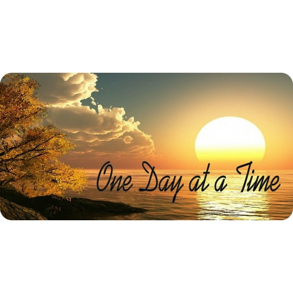 212 Main LPO8139 6 x 12 in. One Day at a Time Sunset Photo License Plate