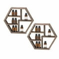 thumbnail image 2 of 2x Floating Wall Hexagon Shelf Hanging  Shelving Storage Display Rack Home Decor, 2 of 7