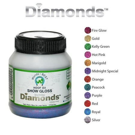 Worlds Best Hoof Oil 3132-PU Diamonds Show Gloss, Purple - 4 (Best Diamonds In The World)