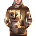 thumbnail image 2 of Bingfone Cartoon Cooking Cat Men's Drawstring Hoodie Long Sleeve Pocket Sweatshirts-Large, 2 of 6