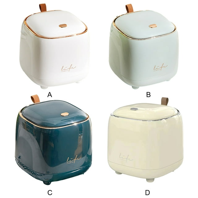 maskred 1/2/3/5 Wide Application Desktop Trash Bin With Pressing Mechanism Durable And Convenient Aste Container light green 1 Pc