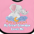 thumbnail image 4 of Inktastic My Great Grandpa Loves Me Cute Elephants Clouds Moon Stars Boys or Girls Baby Bib, 4 of 4