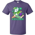thumbnail image 3 of Inktastic St Patricks Day Irish Unicorn Illustration with Shamrocks T-Shirt, 3 of 5