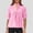 Pink, variant on Womens Short Sleeve Blouse, Neck Solid Elegant with Puff Sleeve Pleated Pink M
