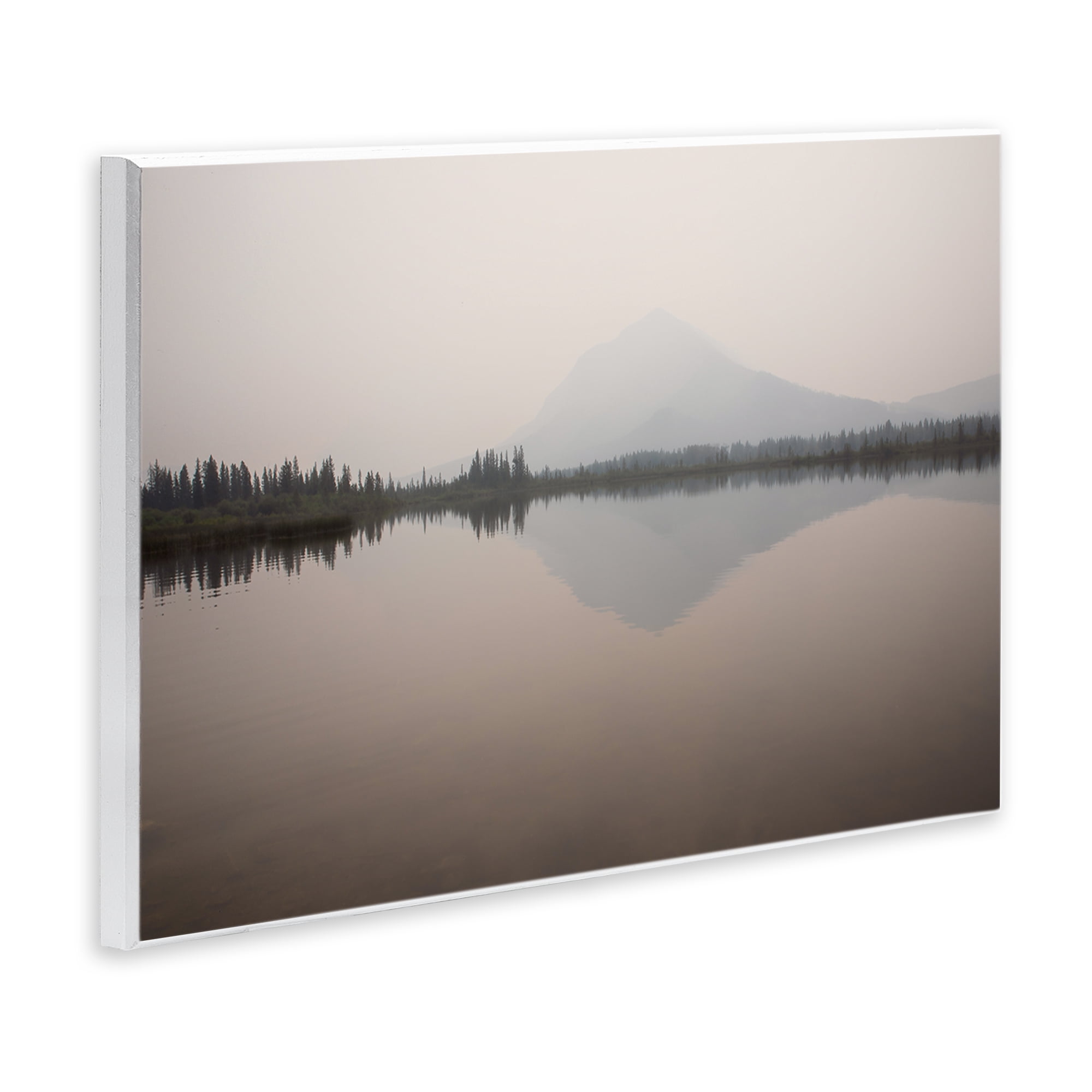 Stupell Industries Mountain Peak Reflecting Lake Landscape & Nature Photography Unframed Art Print Wall Art, 15 x 10