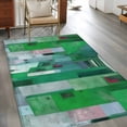 thumbnail image 2 of 3'x5' Rug for Living Room Bedroom, Green Geometric Washable Area Rugs Non-Slip Carpet Mats, Abstract Art Modern Painting Indoor Low Pile Area Rug Runner for Kitchen, Mudroom, 2 of 8