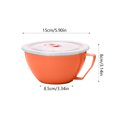 thumbnail image 3 of Qwtwty Ceramic Bowl Stainless Steel Bowl Double Layer with Lid Handle Cup Ramen Bowl Soup Bowl Insulated Fresh Lunch Box, 3 of 6
