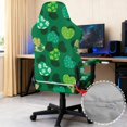 thumbnail image 4 of SCRAWLGOD St. Patrick's Day Four Leaf Clover Hear Print Green 4 Pieces Gaming Chair Slipcover with Armrest Covers Rotating Gaming Chair Protector Soft Office Desk Chair Cover Cat Scratch Proof, 4 of 7