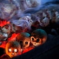 thumbnail image 5 of NFTIGB 2 Pcs Ceramic Skull Fire Log Fireproof Indoor Outdoor Fire Pit Accessories for Halloween Party Fireplace Decor, 4.72 inches / 12 cm, 5 of 9