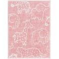 thumbnail image 4 of Unique Loom Whimsy Kids Collection Area Rug - Safari Animals (2' 2" x 2' 11" Rectangle Pink/Ivory) Perfect For Kids Bed Room/Nursery Room/Living Room/Class Room/Play Room, 4 of 6
