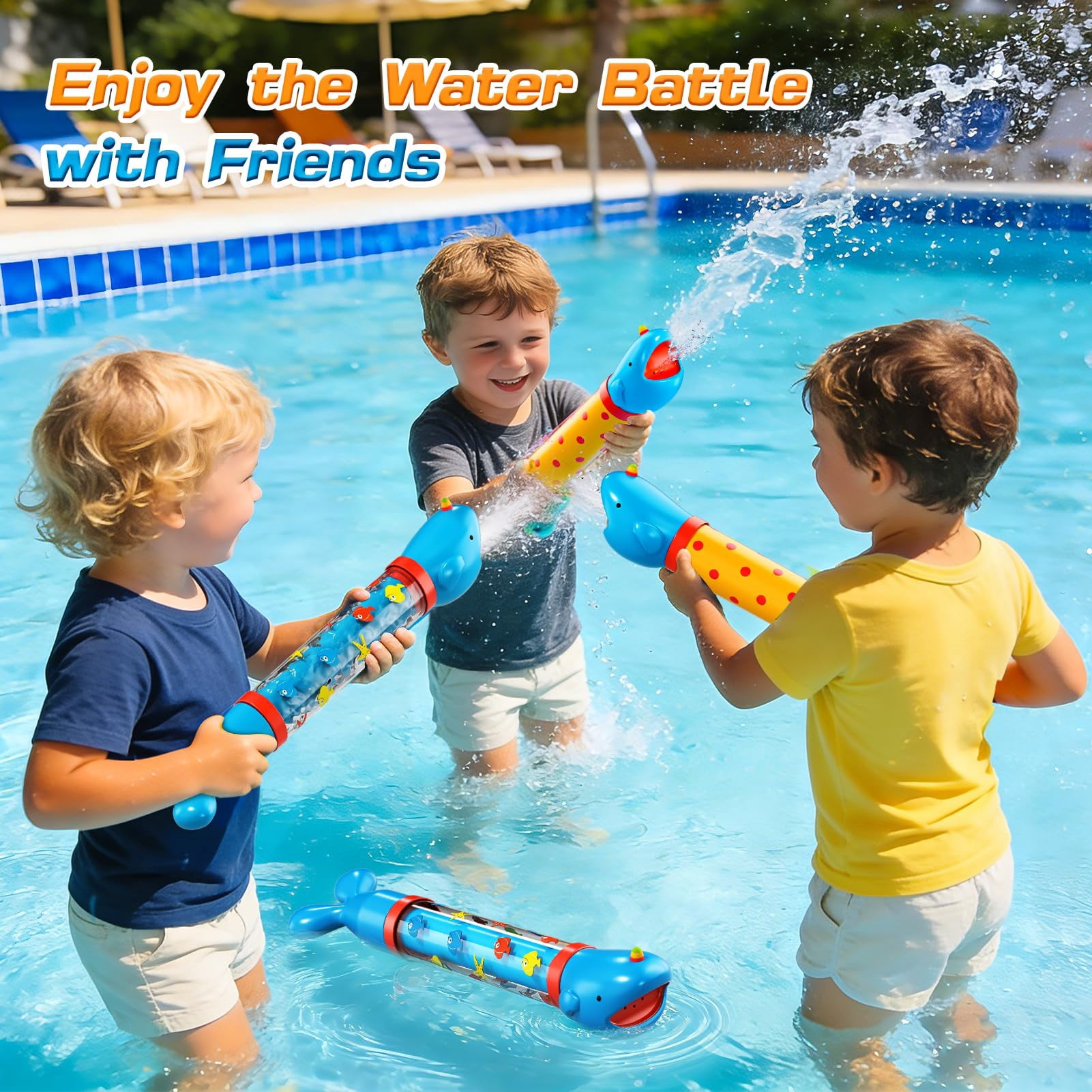 Animal Shape Water Blasters 4 Pack Summer Outdoor Pool Beach Play Toys