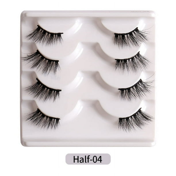 Zhuge pares de pestañas de visón tenues, pestañas postizas de volumen de aspecto natural, medias pestañas postizas 04