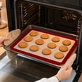 thumbnail image 4 of Silicone Baking Mat, Non Stick Red Rim Baking Sheet Liner for Cookie Sheet Oven Baking, Grade Heat Resistant Pastry Mat for Home Bakers, 4 of 5