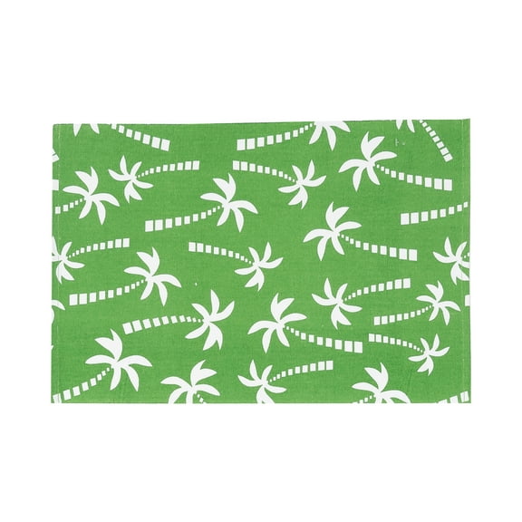 Beachy Green Palm Trees Coastal Beach Tropical Woven Single Placemat, 13" x 19"