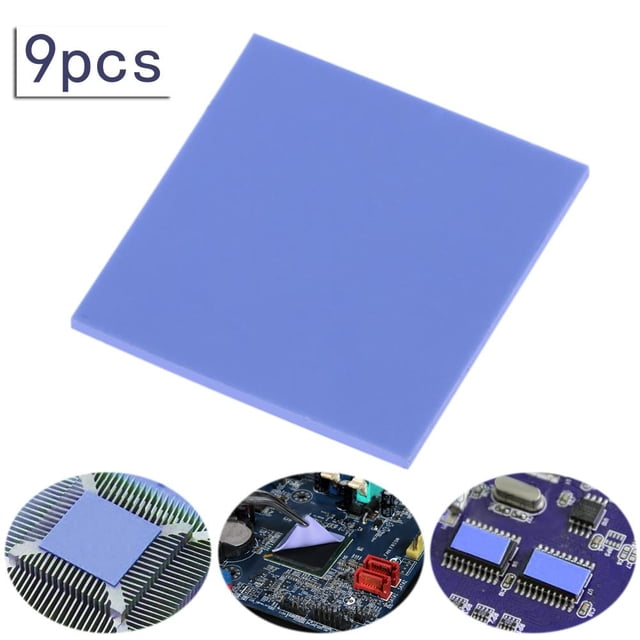9pcs 30x30x2mm Almohadilla térmica GPU CPU Disipador de calor Almohadilla de silicona conductora de enfriamiento