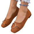 thumbnail image 6 of Domzle Womens Ballet Flats Suede Slip On Dress Shoes | Comfortable Round Toe Loafers,Low Heel,Cute Office Work Casual Shoes Brown 36, 6 of 6