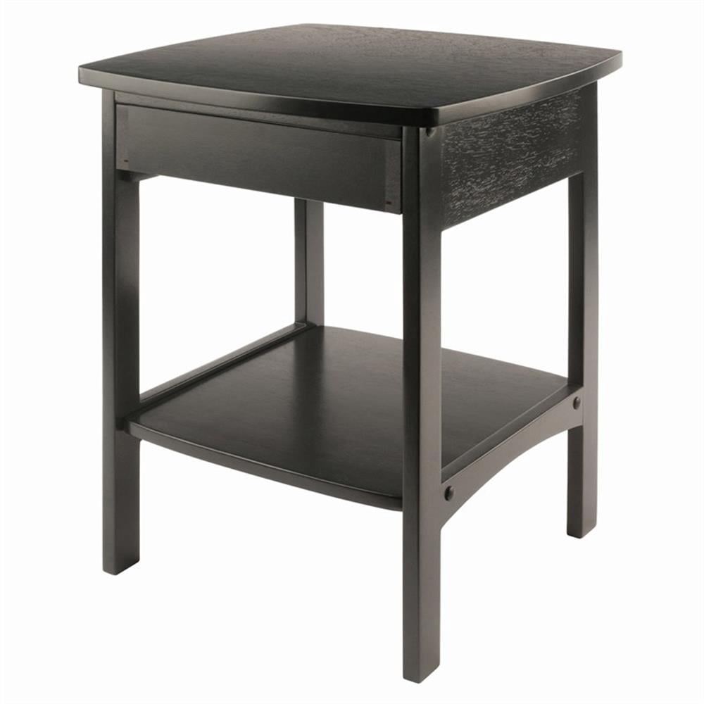 Winsome Claire Curved Nightstand, Accent Table, Black Finish